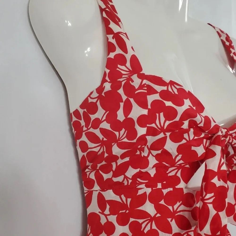 Nanette Lepore Cote D’Azur Red & White Cherry Print Swim Coverup Dress M $148 - Picture 4 of 11